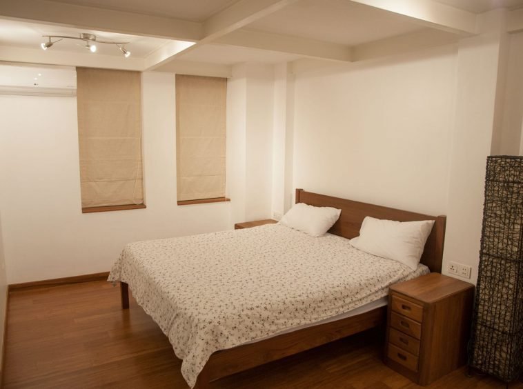 bedroom in heritage apartment yangon