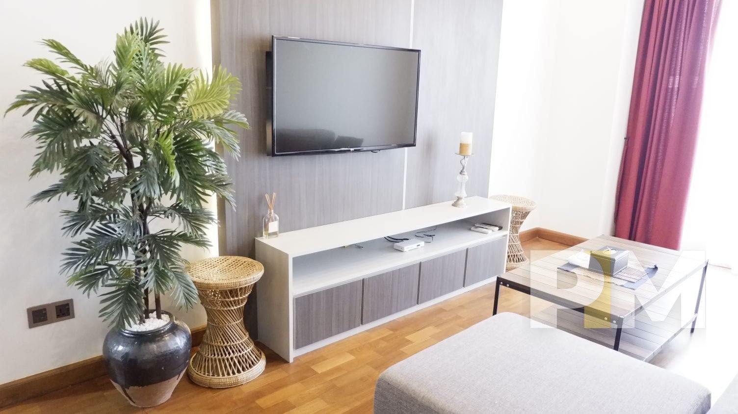 TV and cabinet in living room Yangon