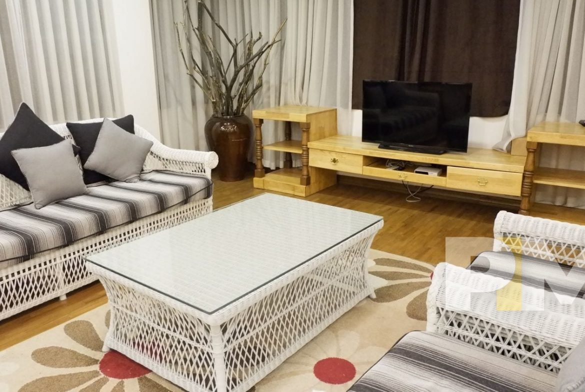 Rattan Table and Chairs in living room