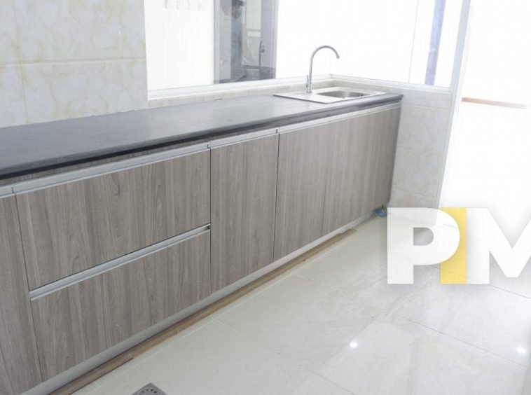 kitchen counter in yangon apartment