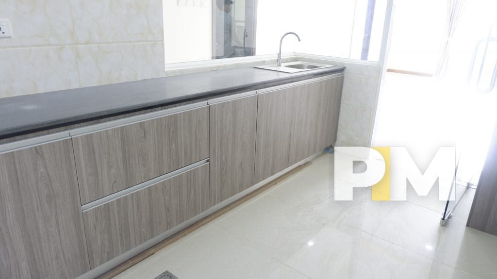 kitchen counter in yangon apartment