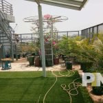 large terrace for penthouse for rent in yangon