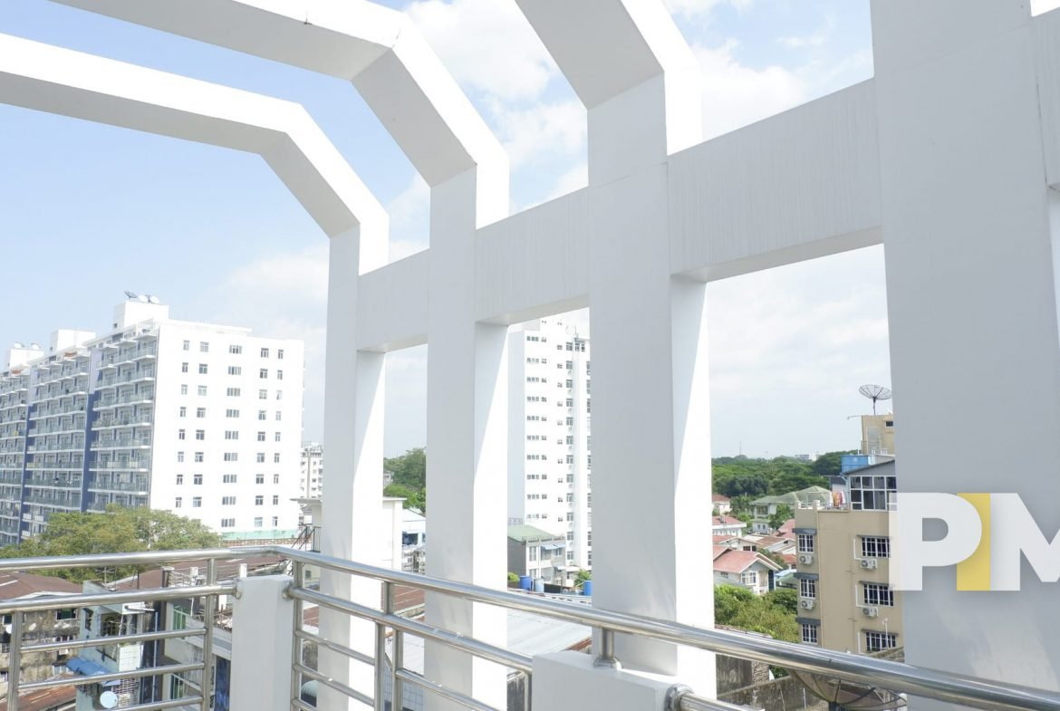large balcony in sanchaung penthouse