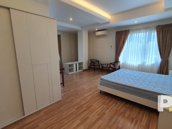 bedroom with full length wardrobe - property in kamayut