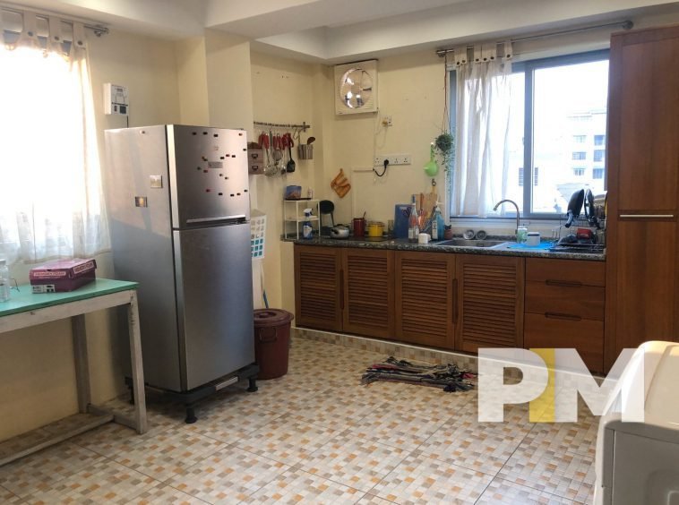 Kitchen in penthouse for rent in myanmar
