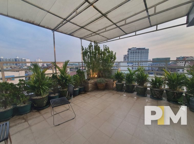 Terrace - penthouse for rent in sanchaung