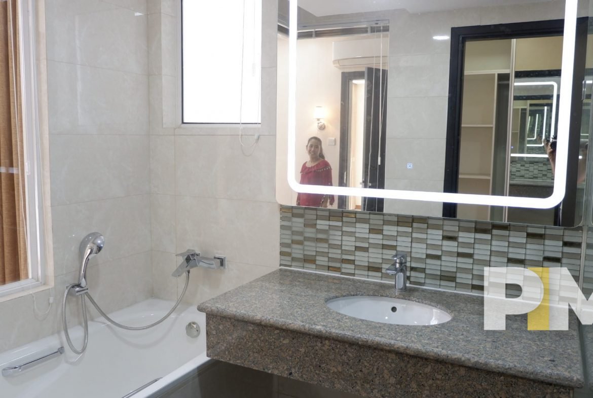 bathroom - apartment for rent in sanchaung