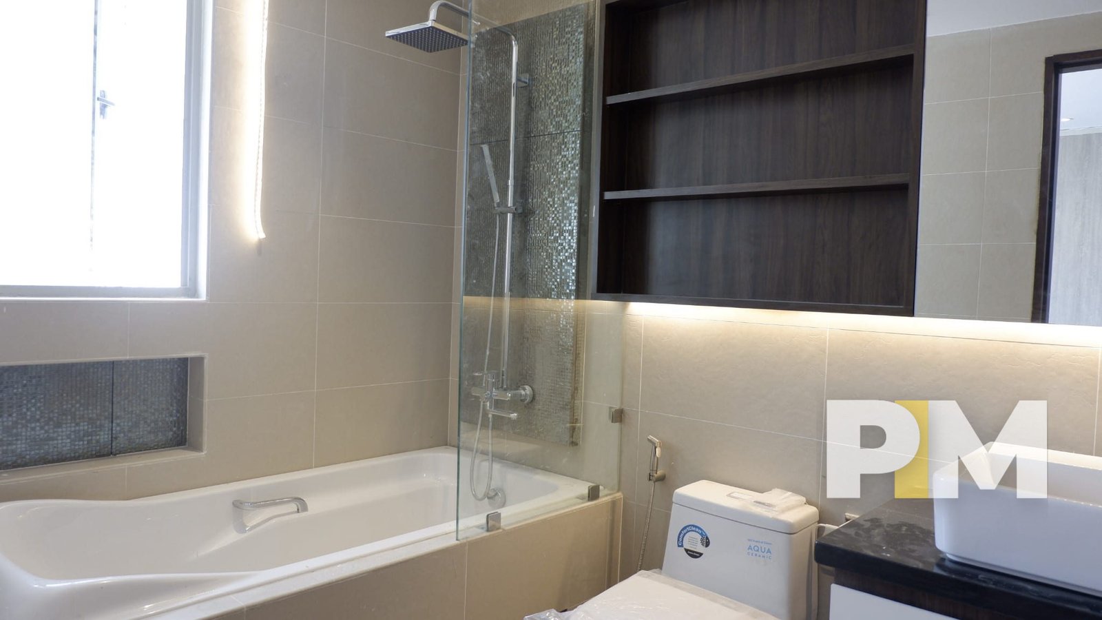 bathroom in rental apartment in yangon