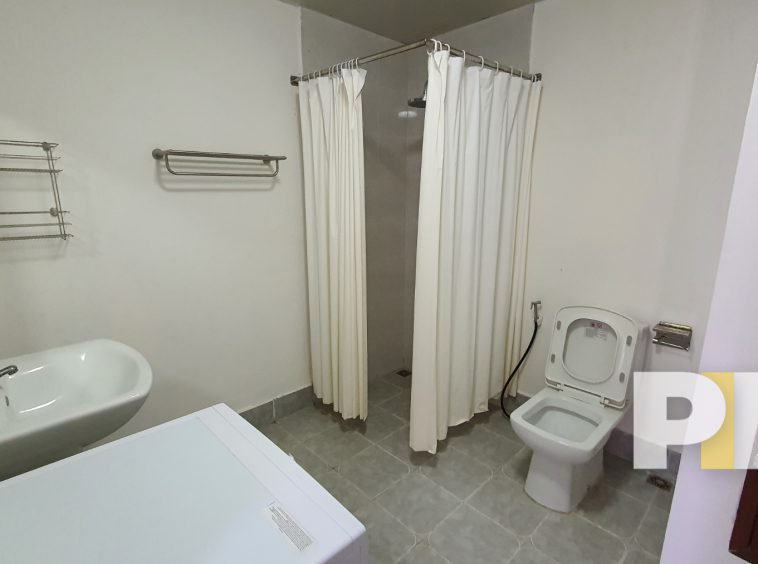 bathroom in rental apartment in yangon