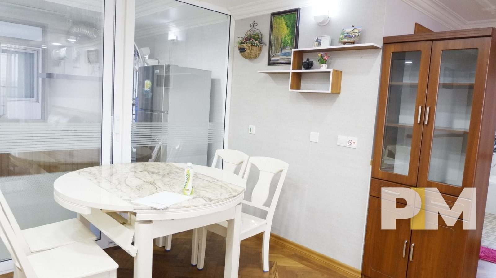 dining room with separate kitchen - apartment for rent in yangon