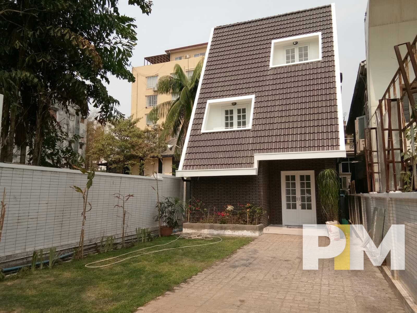 exterior view of house for rent in myanmar