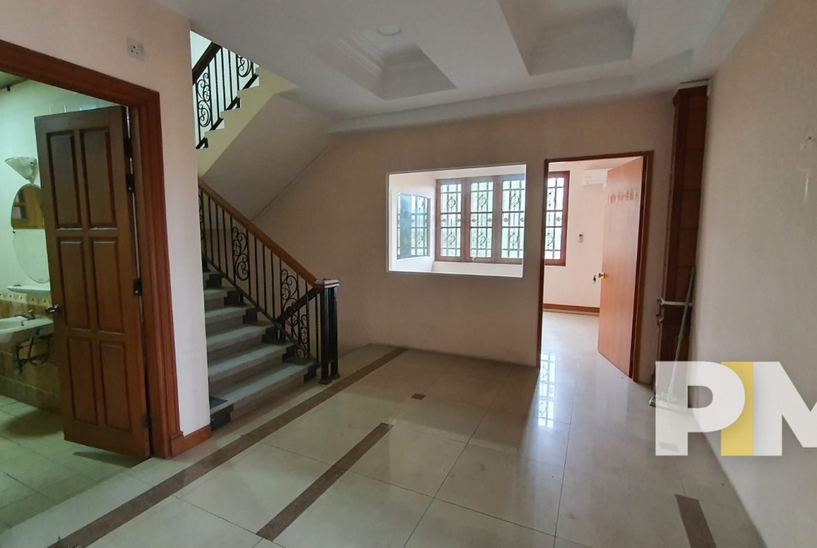 hallway in large building for rent in yangon
