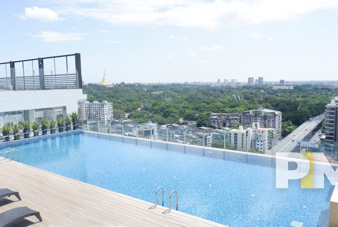 infinity pool in yangon apartment for rent