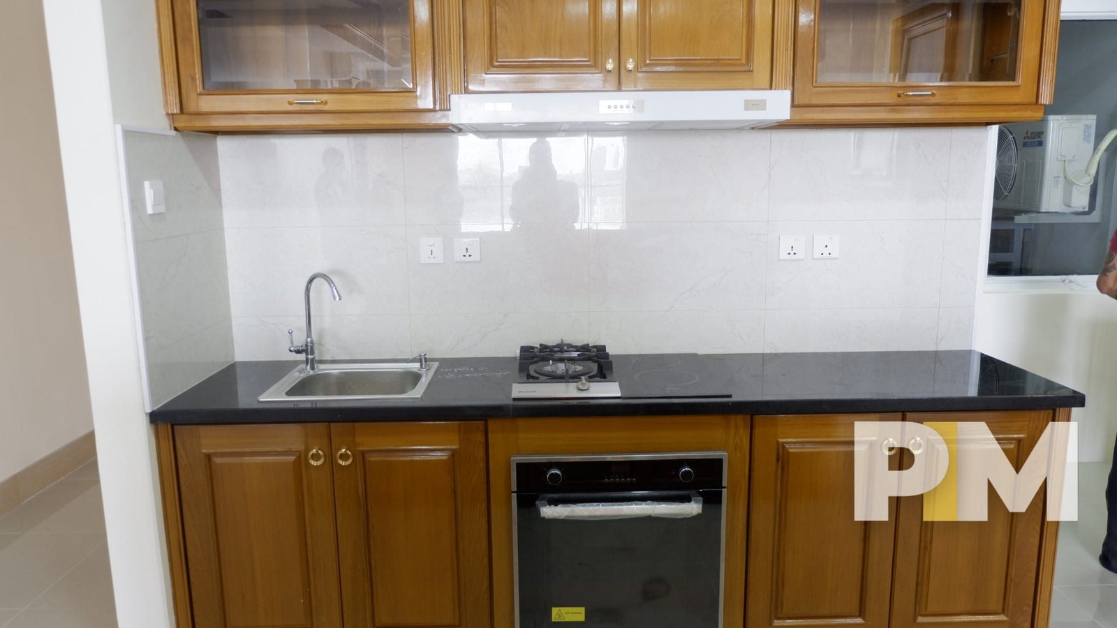 kitchen with oven - properties in yangon