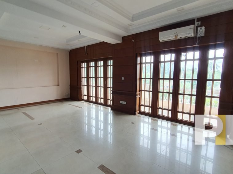 large room with sliding doors to terrace