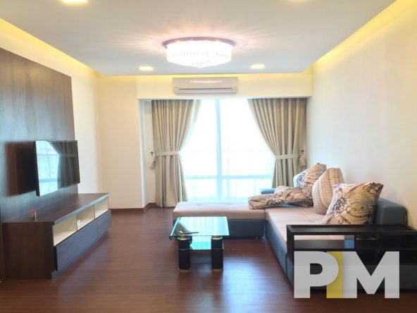 living room - condo for rent in yangon