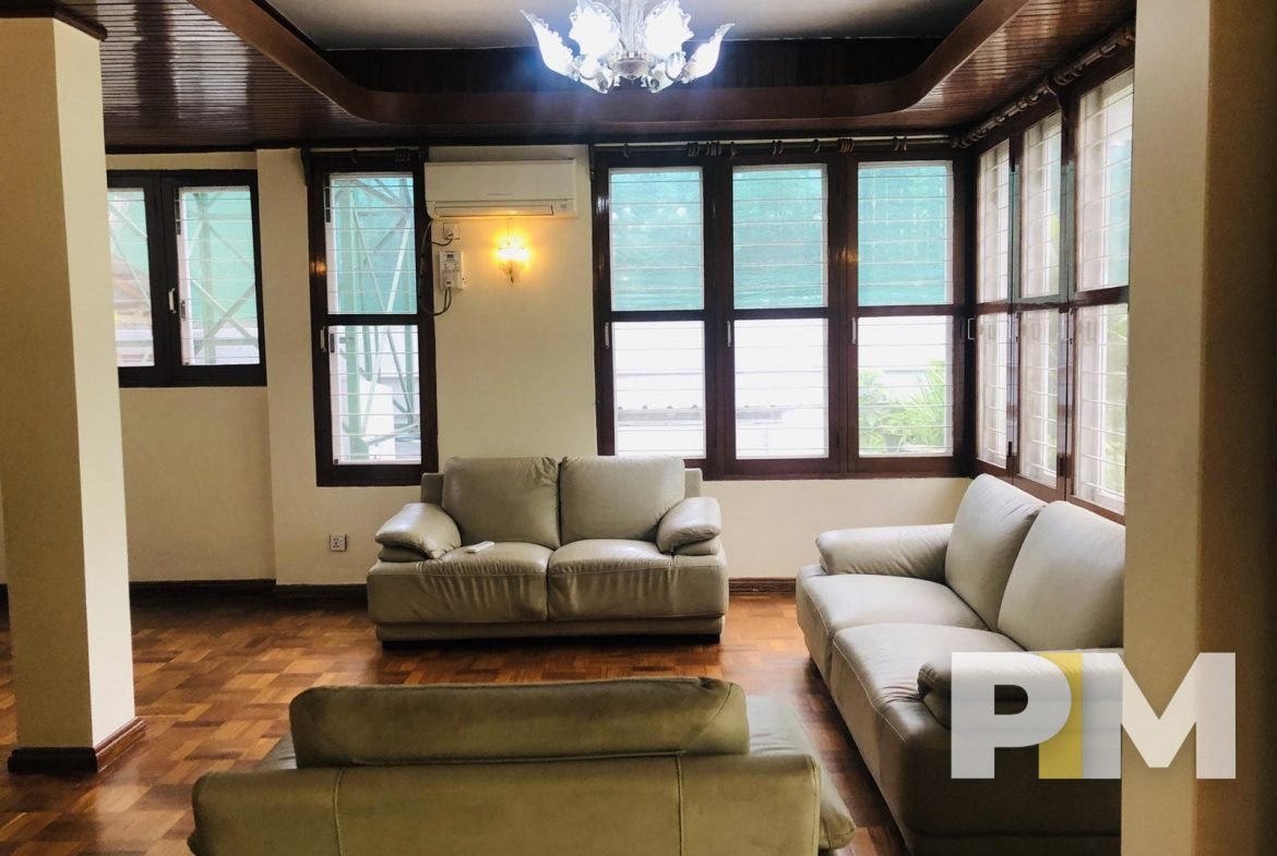 living room in house for rent in yangon