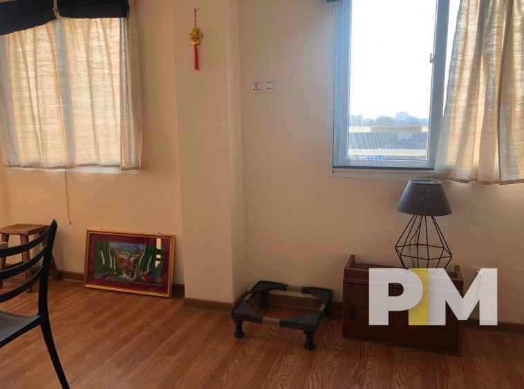 living room in penthouse apartment for rent in yangon
