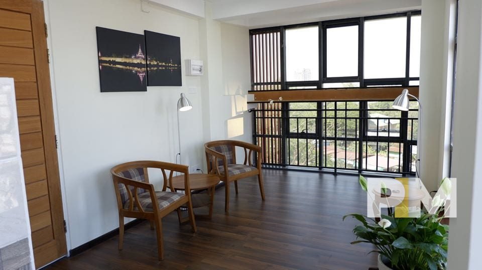 living room - penthouse for rent in myanmar