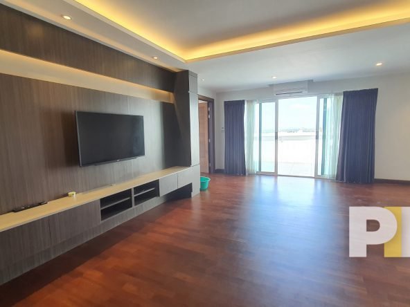 living room - penthouse for rent in yangon