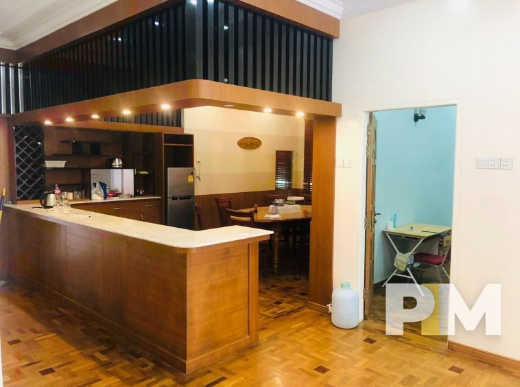 lobby island in house for rent in yangon