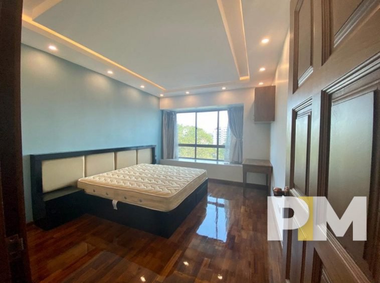 master bedroom in condo for rent in yangon