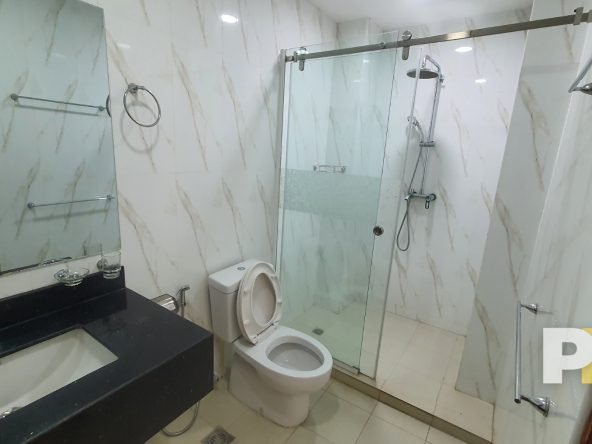 Bathroom in penthouse for rent in yangon