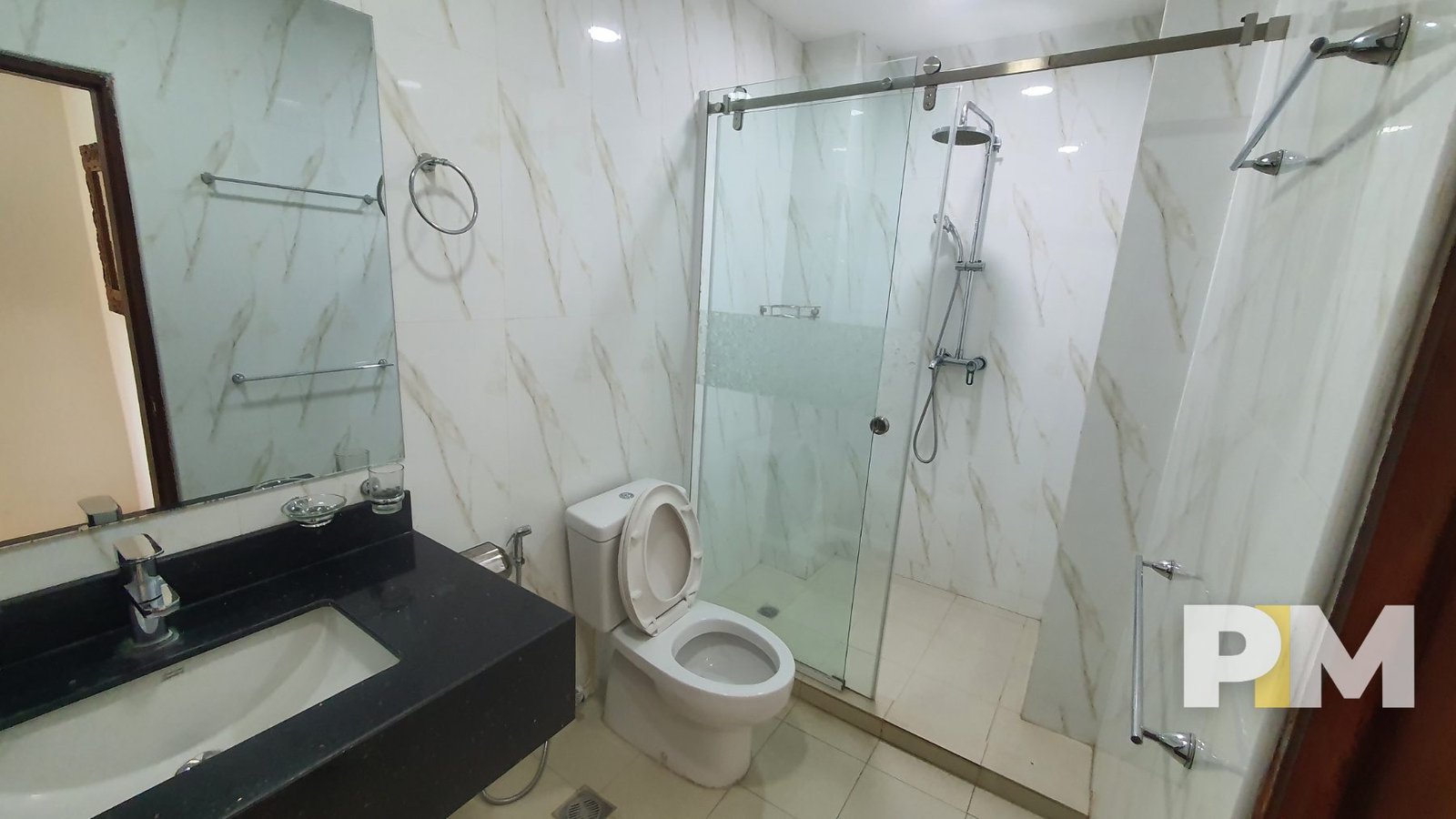Bathroom in penthouse for rent in yangon
