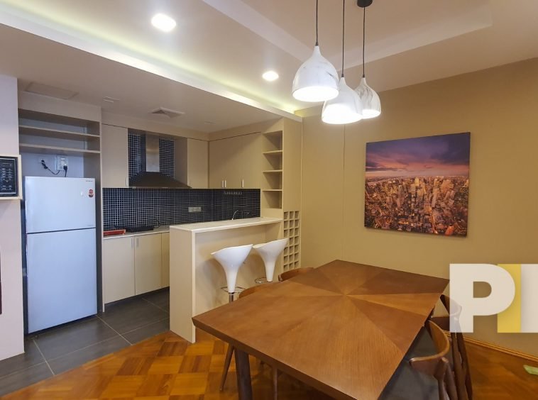 open plan kitchen with island - myanmar real estate