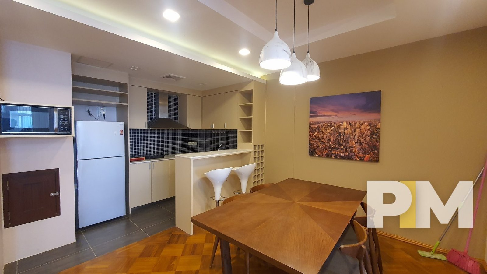 open plan kitchen with island - myanmar real estate
