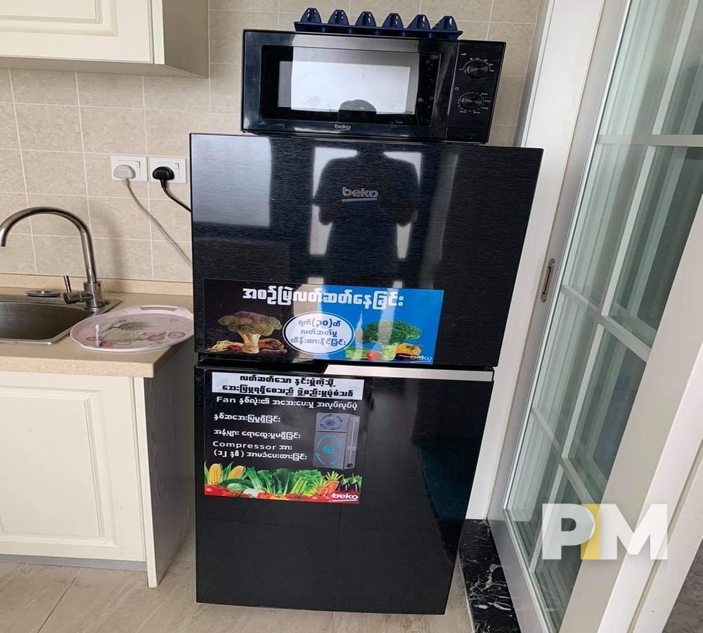 fridge freezer in apartment for rent in myanmar