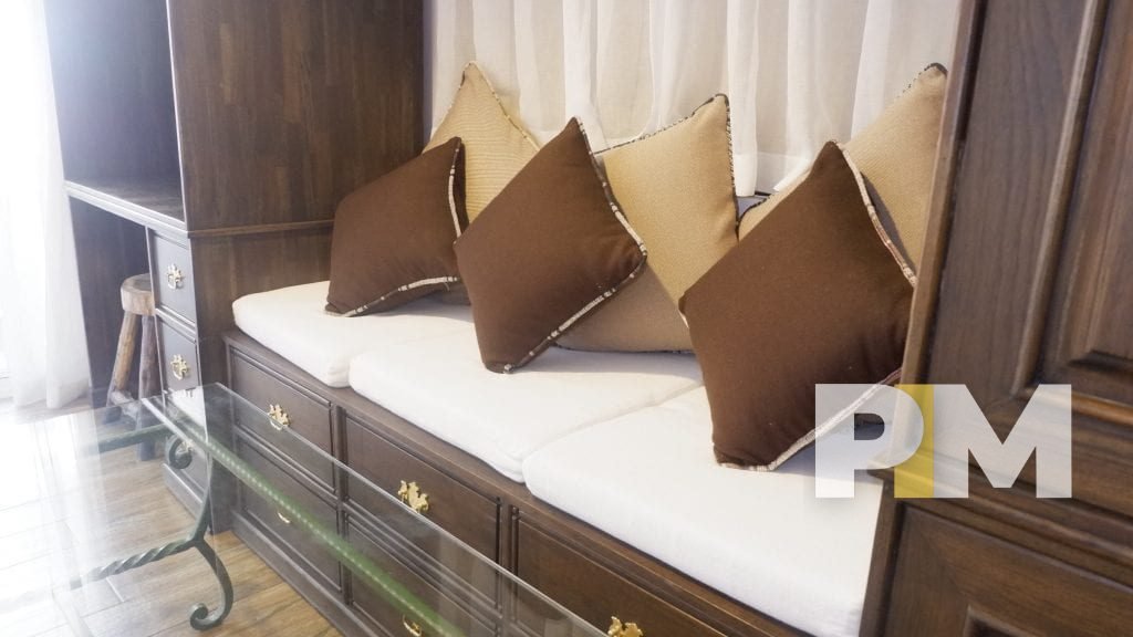 sofa in studio apartment - real estate for rent in myanmar