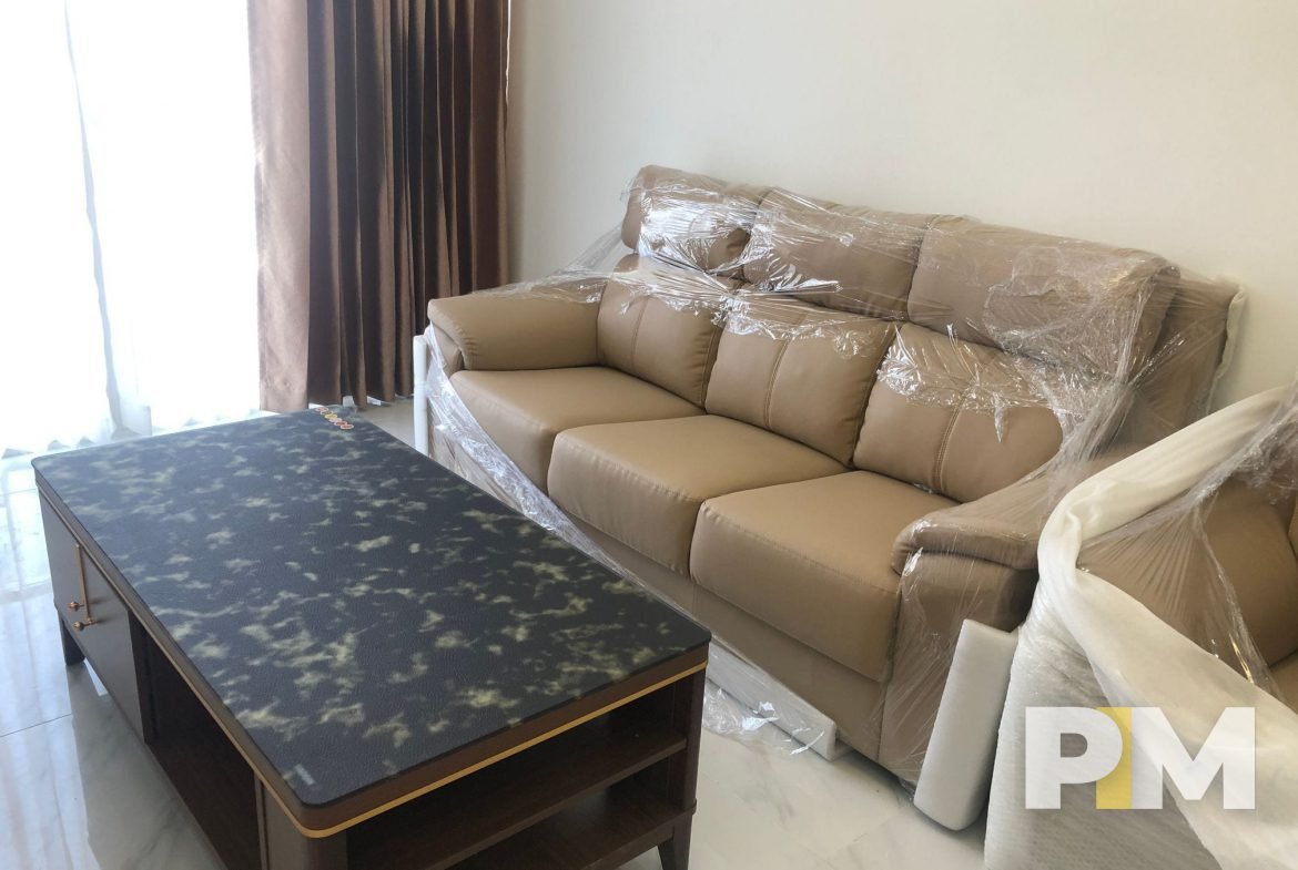 sofa set and coffee table - properties in yangon
