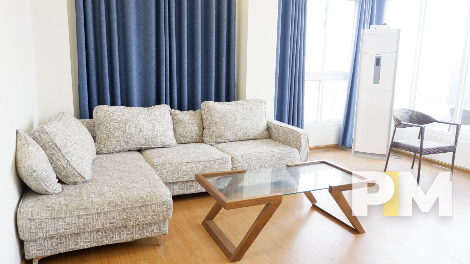 sofa set and coffee table - sanchaung penthouse for rent