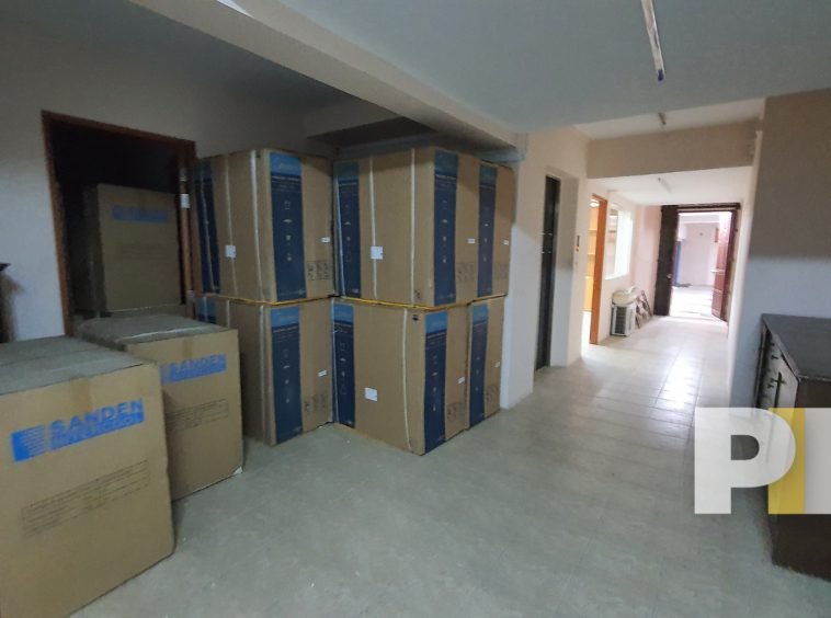 storage in corridor - building in yangon