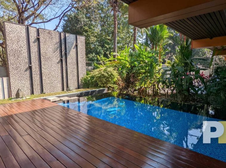 swimming pool in house for rent in myanmar