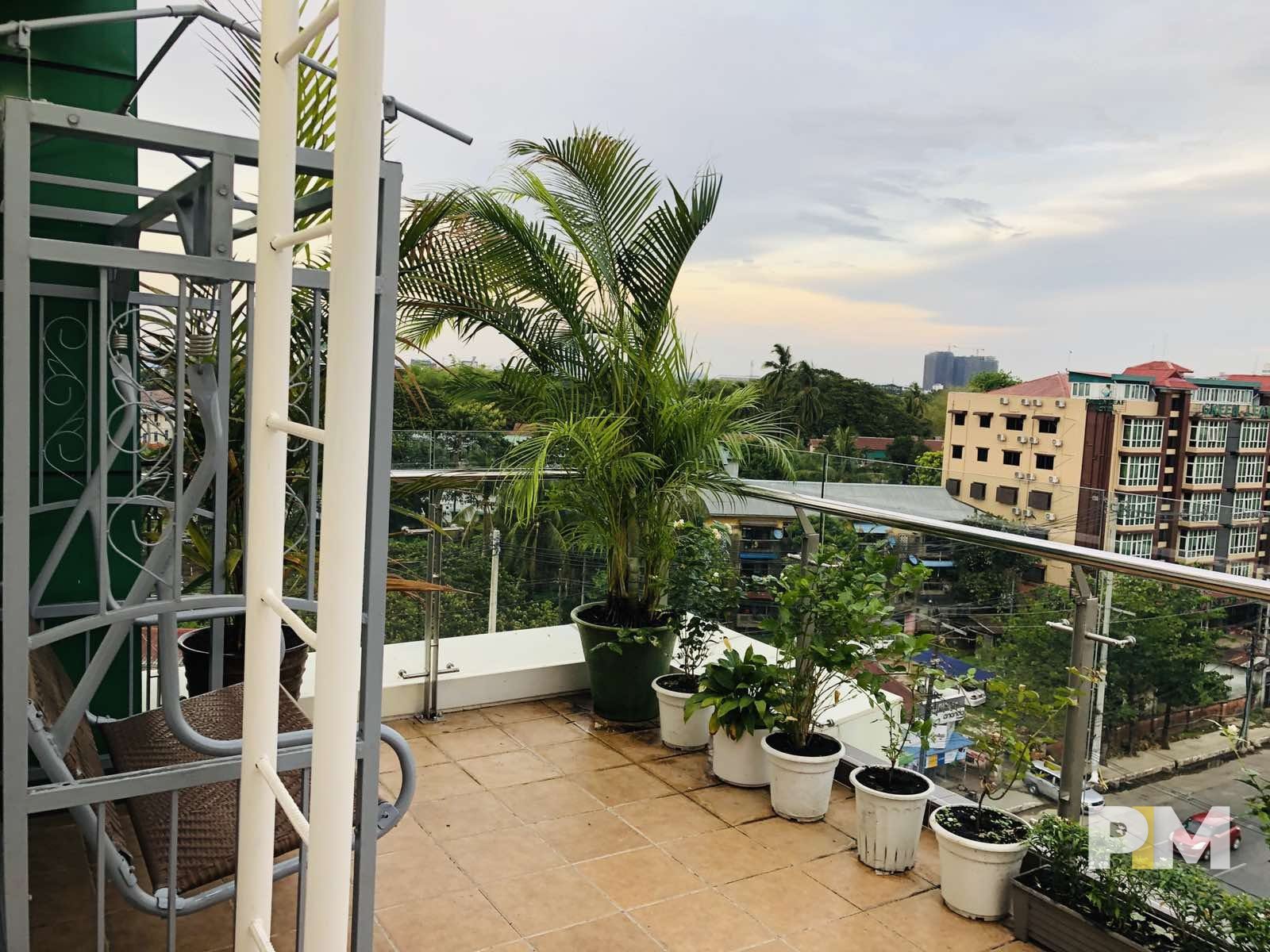 terrace in penthouse for rent in bahan