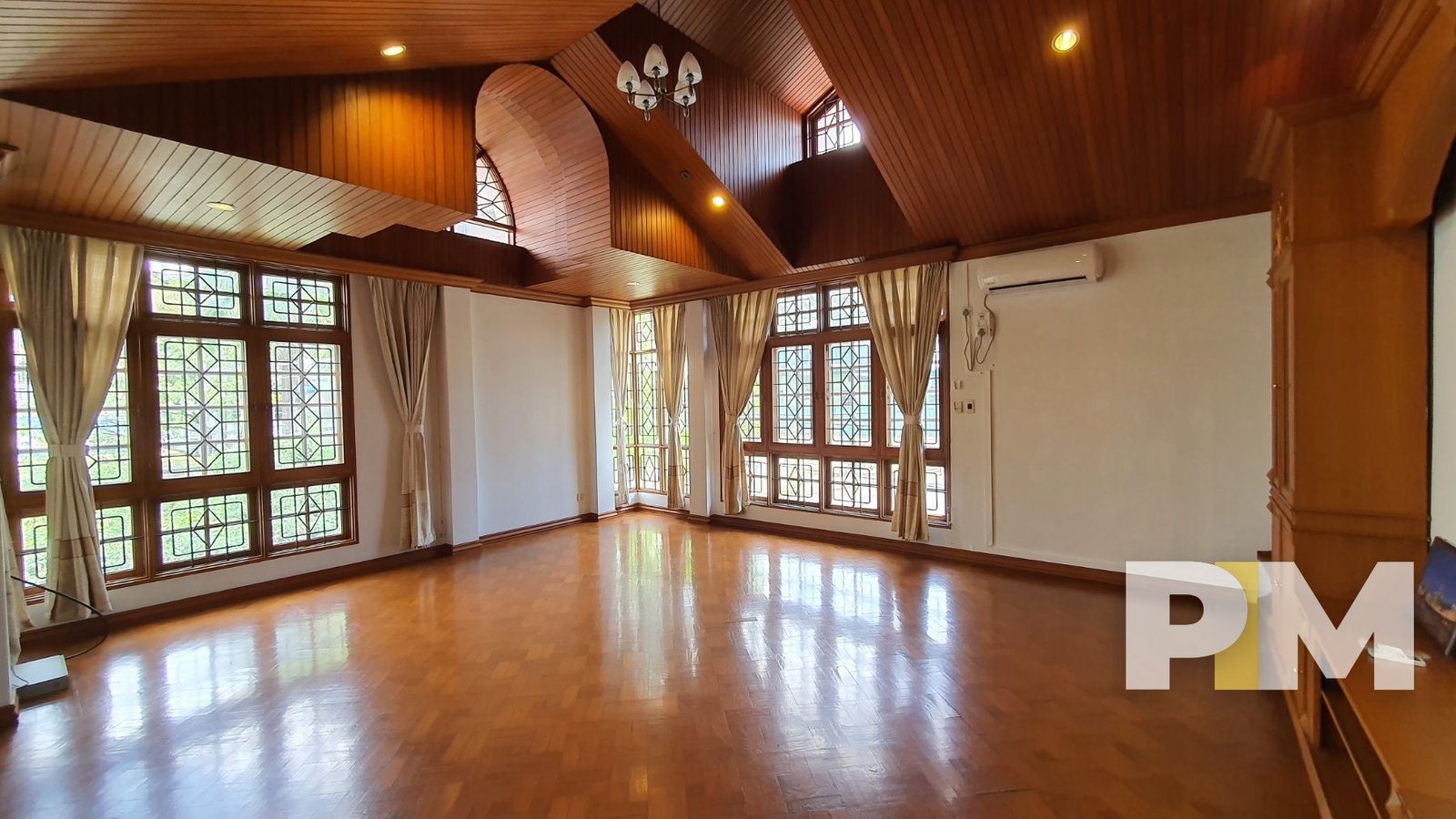 large windows and unique ceiling - property in yangon
