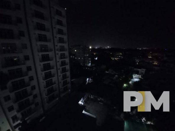 view from balcony - sanchaung garden apartment for rent