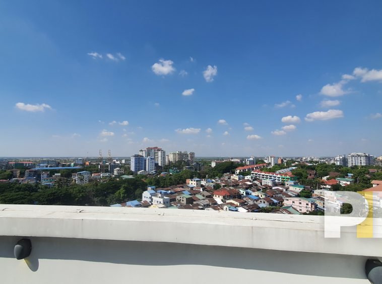 view of sanchaung from penthouse for rent