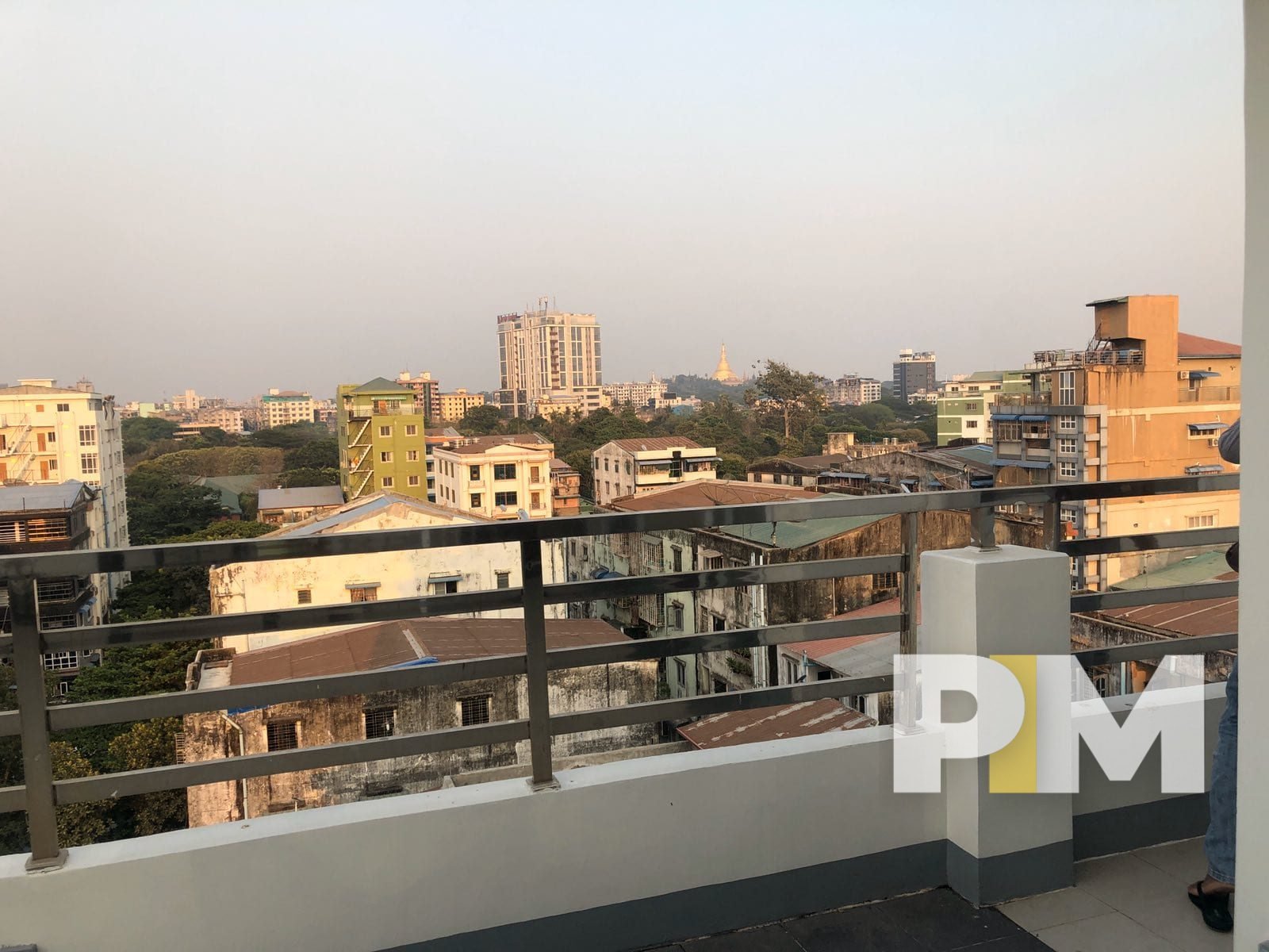 view of sanchaung from penthouse for rent in yangon