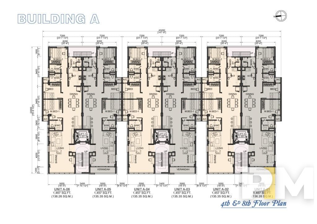 Complex 45 -4 & 8 floor plan