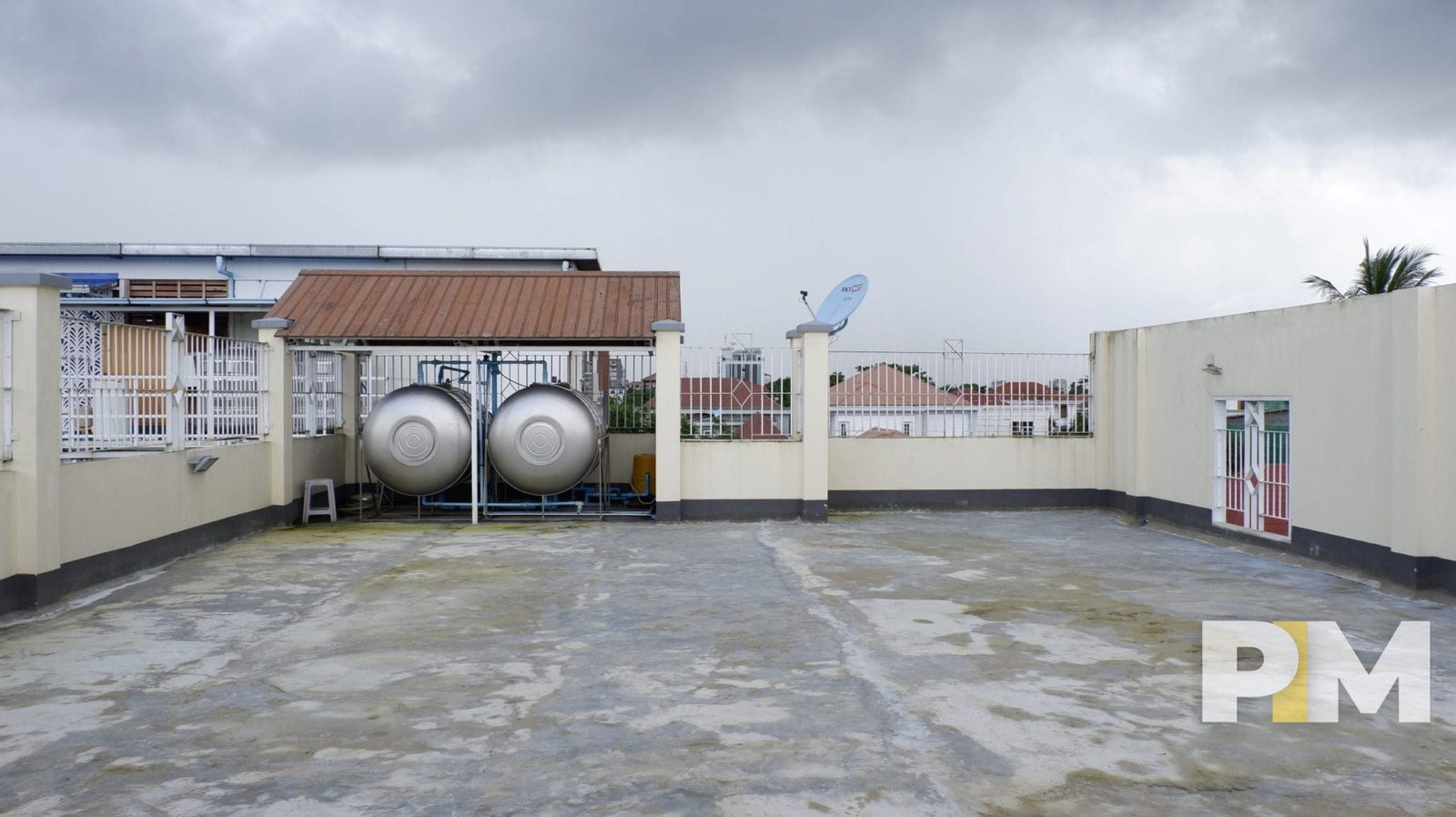 rooftop with water storage tank - Yangon Real Estate