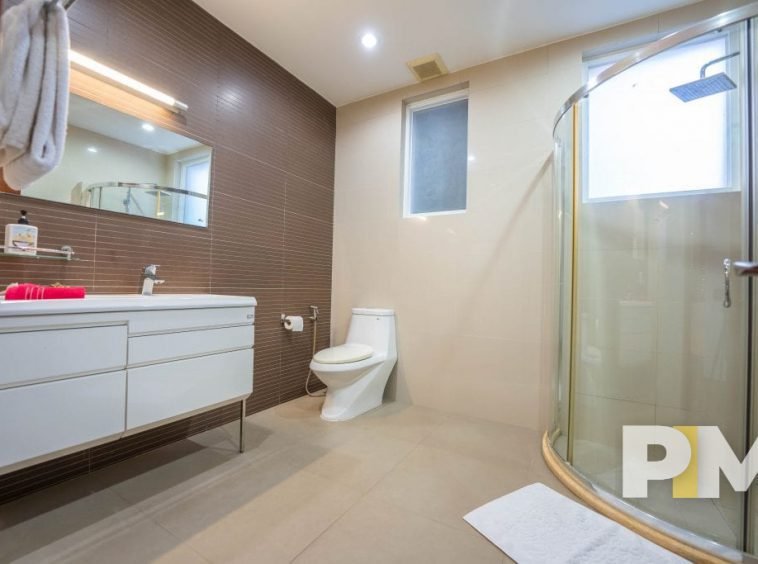 bathroom with mirror - Real Estate in Myanmar