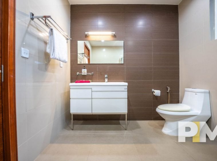 bathroom with mirror - Real Estate in Yangon