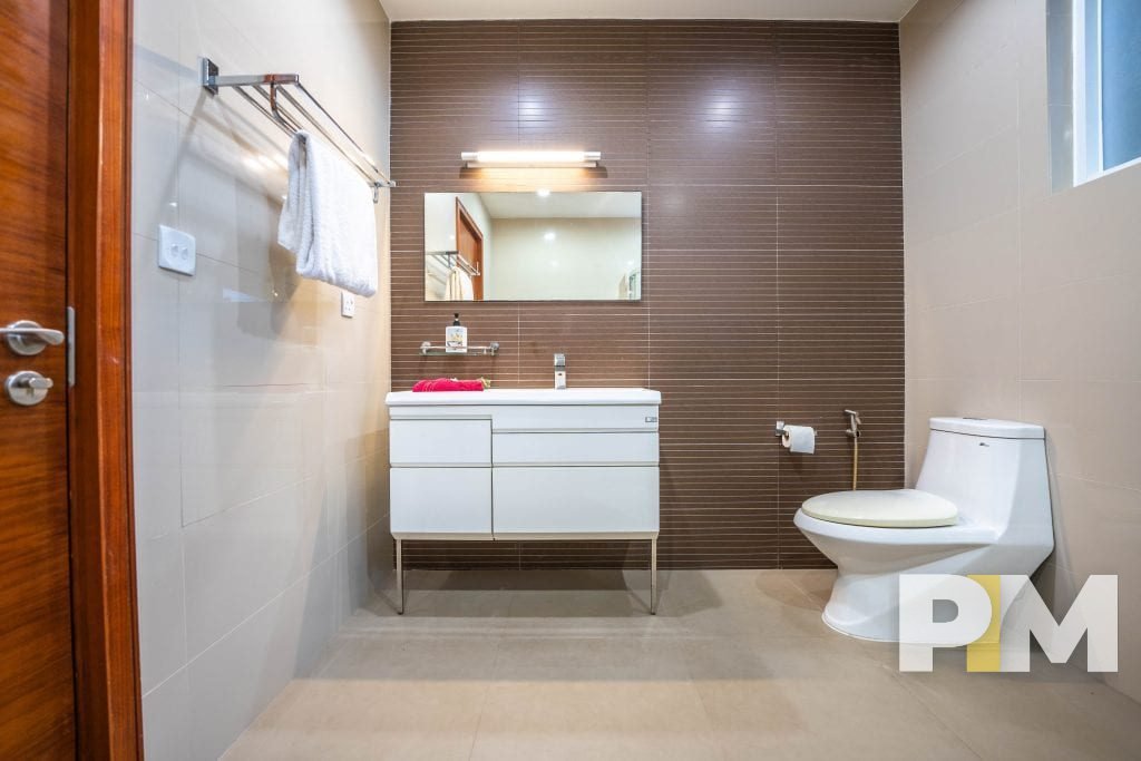 bathroom with mirror - Real Estate in Yangon