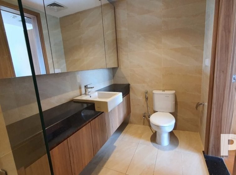 bathroom with mirror cabinets - Yangon Real Estate