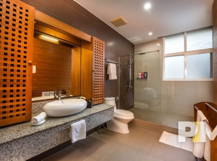 bathroom with mirror - properties in Yangon