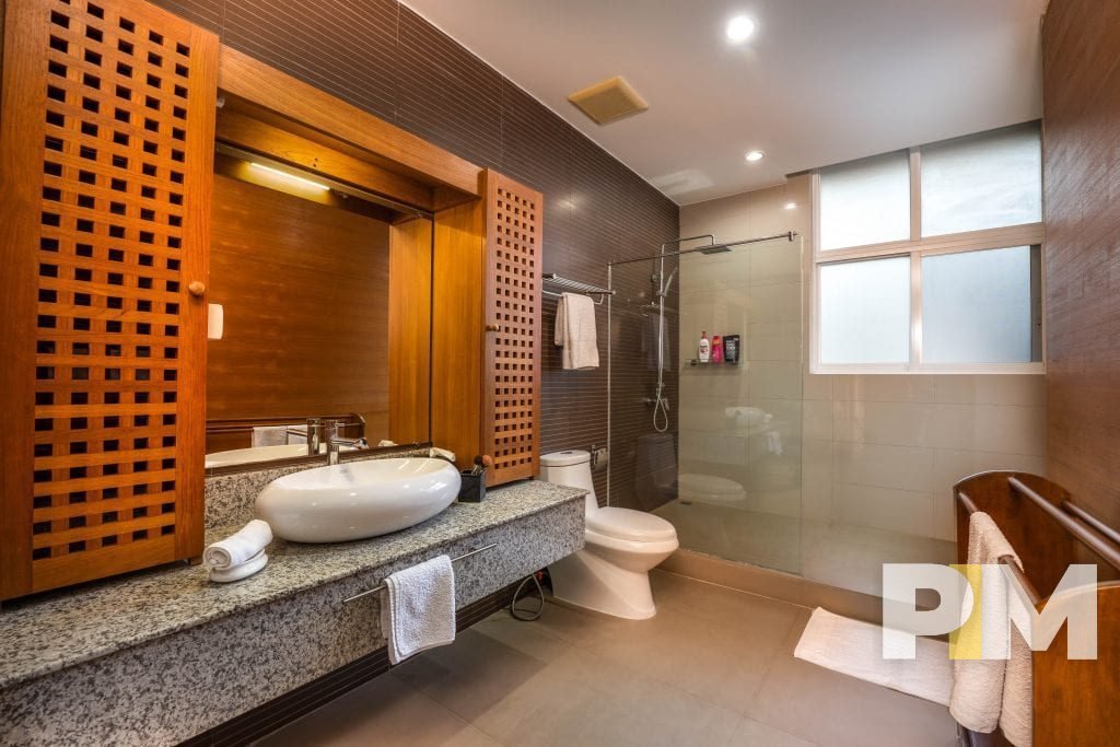 bathroom with mirror - properties in Yangon