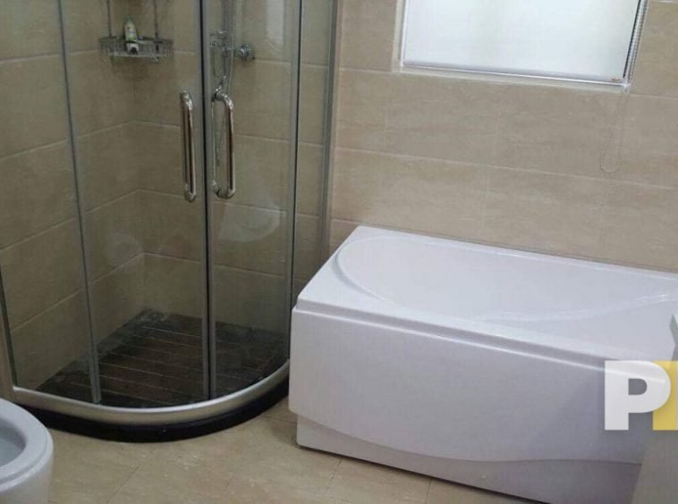 bathroom with shower tub - properties in Yangon